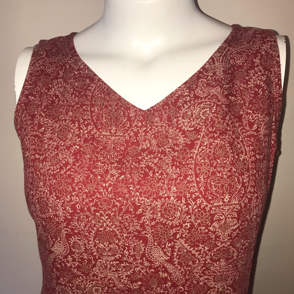Paisley linen blend dress